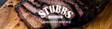 Stubbs Logo over brisket