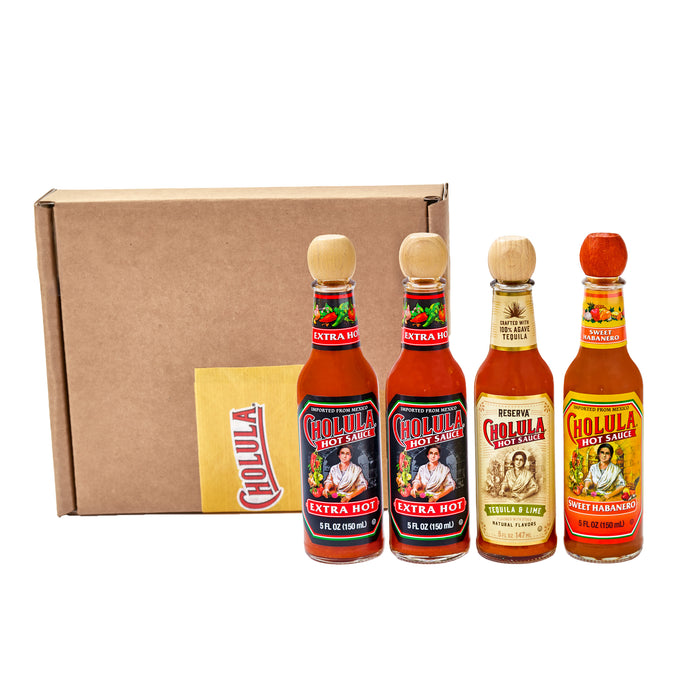 Cholula Variety Pack, 4-Count (Extra Hot [x2], Reserva, Sweet Habanero)