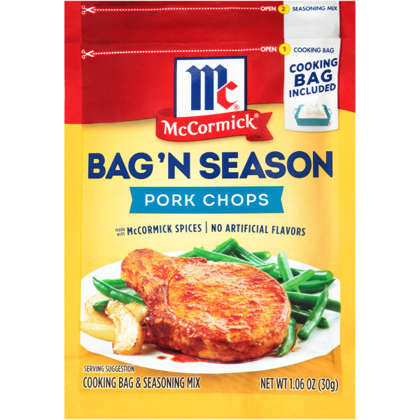 McCormick Bag 'n Season Pork Chops Seasoning Mix, 1.06 oz (Pack of 4)