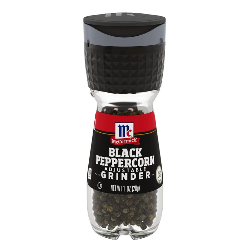 McCormick Black Peppercorn Grinder, 1.24 oz (Pack of 6) - One 6 Pack of  1.24 Ounce Glass Bottles of Black Peppercorn Grinders, Best for Tabletop Use