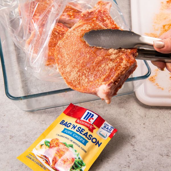  McCormick Bag 'N Season Pork Chops Cooking Bag & Seasoning Mix  1.06 oz (Pack of 6) : Gourmet Seasoned Coatings : Everything Else