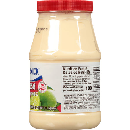 McCormick® Mayonesa (Mayonnaise) With Lime Juice, 28 fl oz