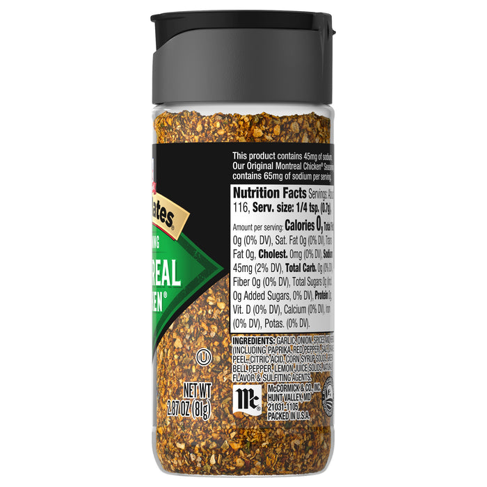 McCormick® Grill Mates® 25% Less Sodium Montreal Chicken Seasoning, 2.87 oz