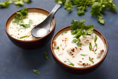 2 bowls of coconut chicken soup