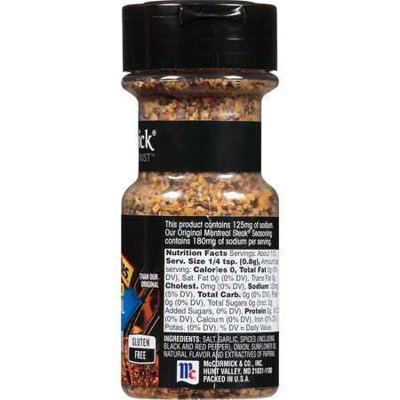 McCormick® Grill Mates® 25% Less Sodium Montreal Steak Seasoning, 3.18 oz