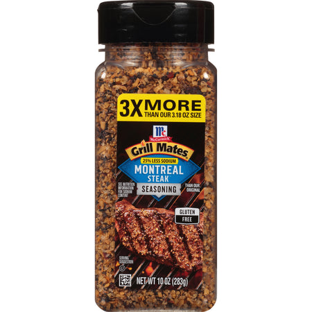 McCormick® Grill Mates® 25% Less Sodium Montreal Steak Seasoning, 10 oz