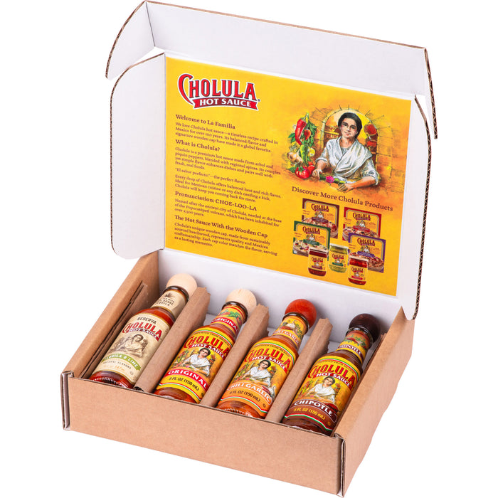 Cholula Variety Pack, 4-Count (Reserva, Original, Chili Garlic, Chipotle)