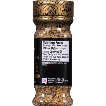 McCormick® Grill Mates® Cracked Pepper, Garlic & Sea Salt Seasoning, 6.03 oz