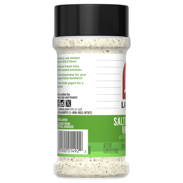 Lawry's® Salt & Pepper Vinegar Artificially Flavored Seasoning, 5.99 oz