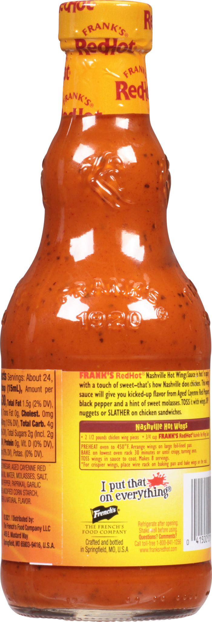 Frank's RedHot® Nashville Hot Wing Sauce, 12 fl oz (2-Pack)