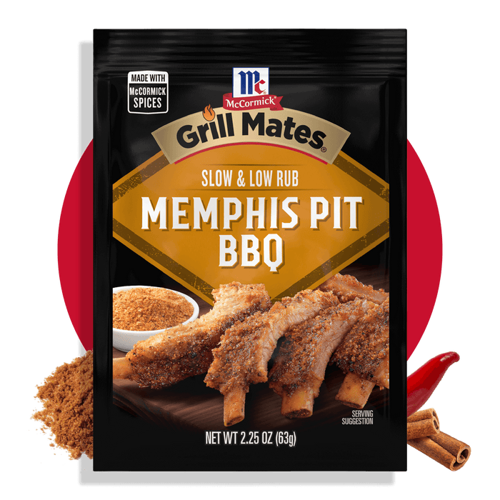 McCormick Grill Mates Slow & Low Memphis Pit BBQ Rub, 2.25 oz (12-pack)