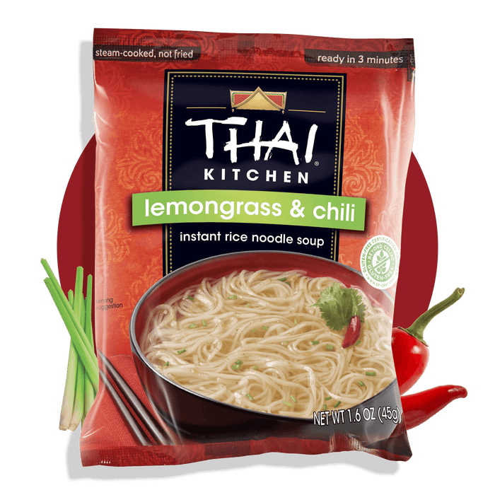 Thai Kitchen Gluten Free Lemongrass & Chili Instant Rice Noodle Soup, 1.6 oz (12-Pack)