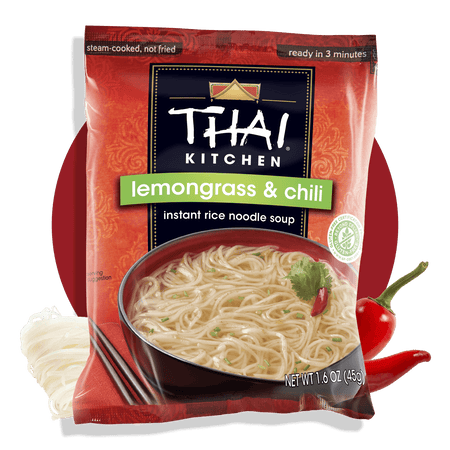 Thai Kitchen Gluten Free Lemongrass & Chili Instant Rice Noodle Soup, 1.6 oz (12-Pack)