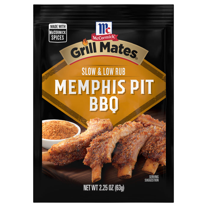 McCormick Grill Mates Slow & Low Memphis Pit BBQ Rub, 2.25 oz (12-pack)