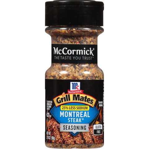 McCormick® Grill Mates® 25% Less Sodium Montreal Steak Seasoning, 3.18 oz