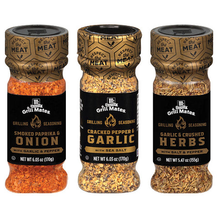 Grill Mates AP Blends 3 Pack (Cracked Pepper Garlic, Smoked Paprika, Garlic Crushed Herb)